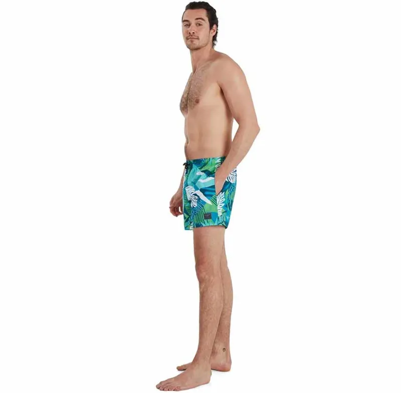 Speedo Men's Printed Leisure 14 inch Watershort Green/Blue-6